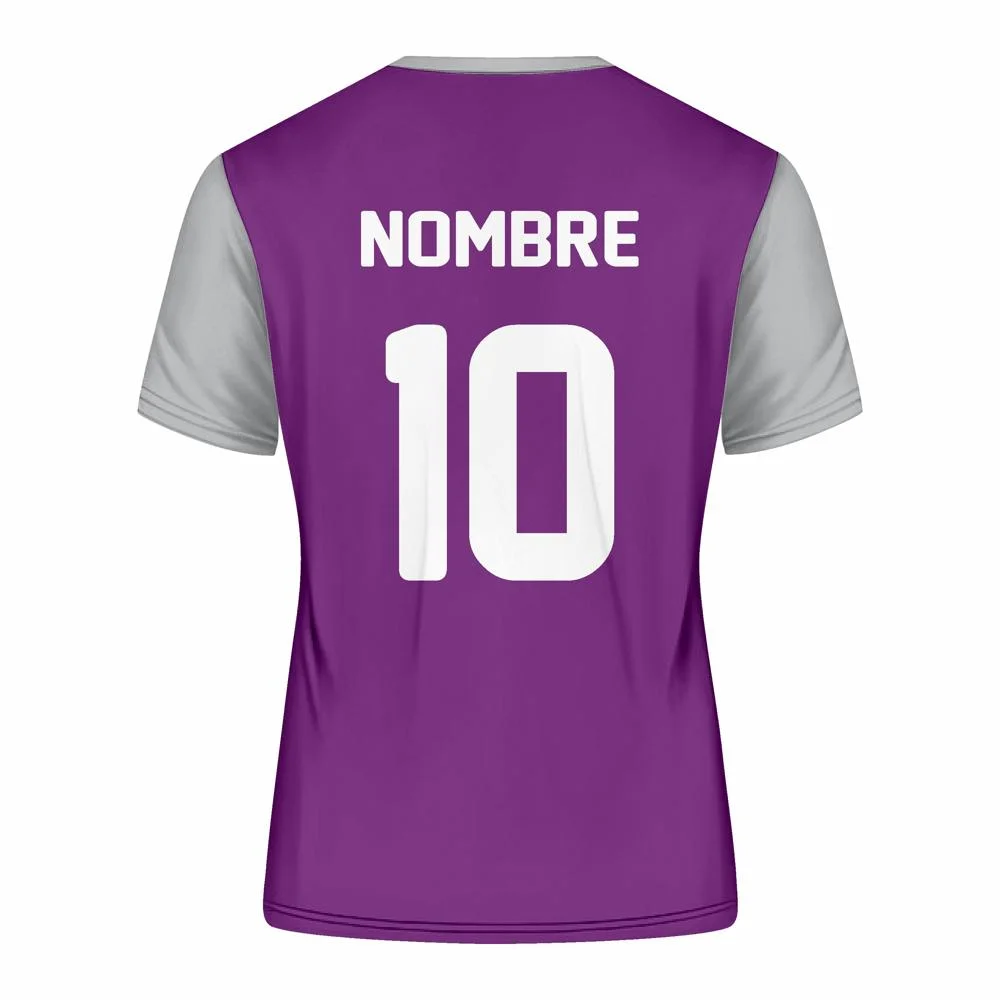 Camiseta de fútbol costura morado/plomo - Imagen 3