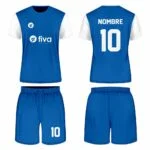 Camiseta de fútbol costura azulino/blanco