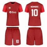 Camiseta de fútbol costura guinda/rojo
