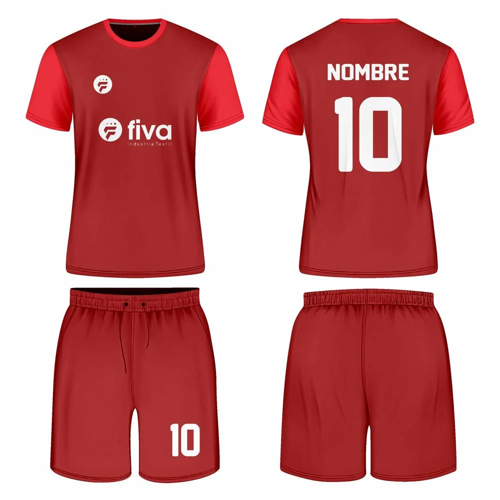 Camiseta de fútbol costura guinda/rojo - Imagen 1