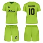 Camiseta de fútbol costura verde limón