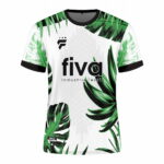 Camiseta sublimada blanco/verde hojas - Imagen 2