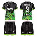 Camiseta sublimada negro/verde tramado