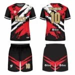 Camiseta sublimada negro/rojo/blanco