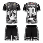 Camiseta sublimada negro/blanco trama