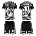 Camiseta sublimada negro/blanco trama