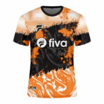 Camiseta sublimada negro/naranja trama - Imagen 2
