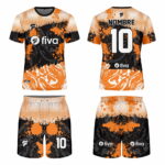 Camiseta sublimada negro/naranja trama