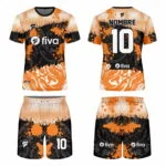 Camiseta sublimada negro/naranja trama