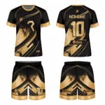 CAMISETA DE FUTBOL NEGRO/DORADO 2023