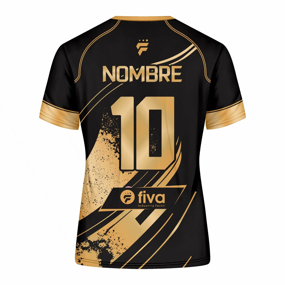 CAMISETA DE FUTBOL NEGRO/DORADO 2023 - Imagen 3