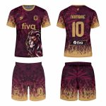 CAMISETA SUBLIMADA DE FUTBOL GUINDA/NEGRO 2024